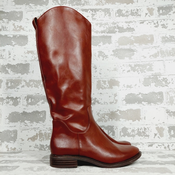 NEW Nordstrom Rack Meadow Brown Faux Leather Tall Riding Boots D209 - Picture 5 of 12